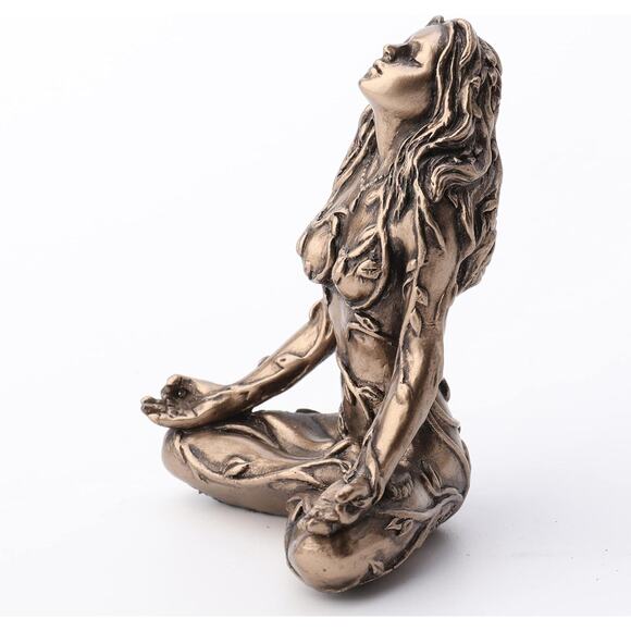 Mother Earth Gaia Statue 25 Inch Sitting Lotus Pose Spiritual Home Decor - Picture 3 of 5